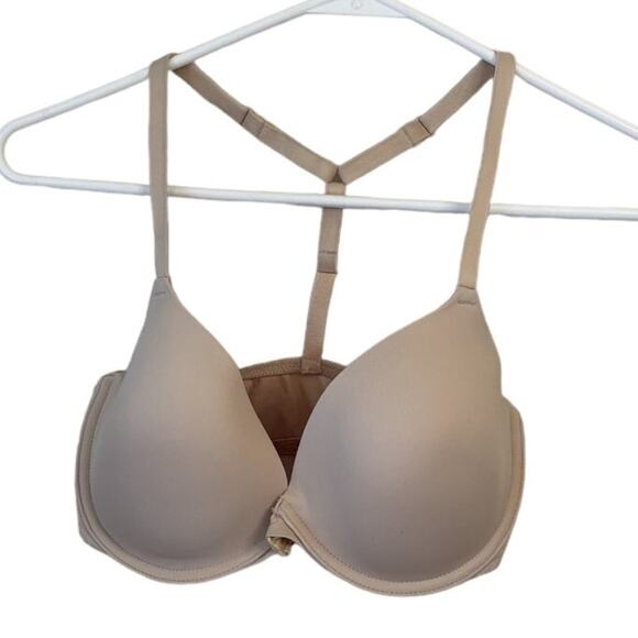 Victoria's Secret Pink Wear Everywhere Lightly Lined Push Up Bra Nude Size 32DD - Picture 1 of 6